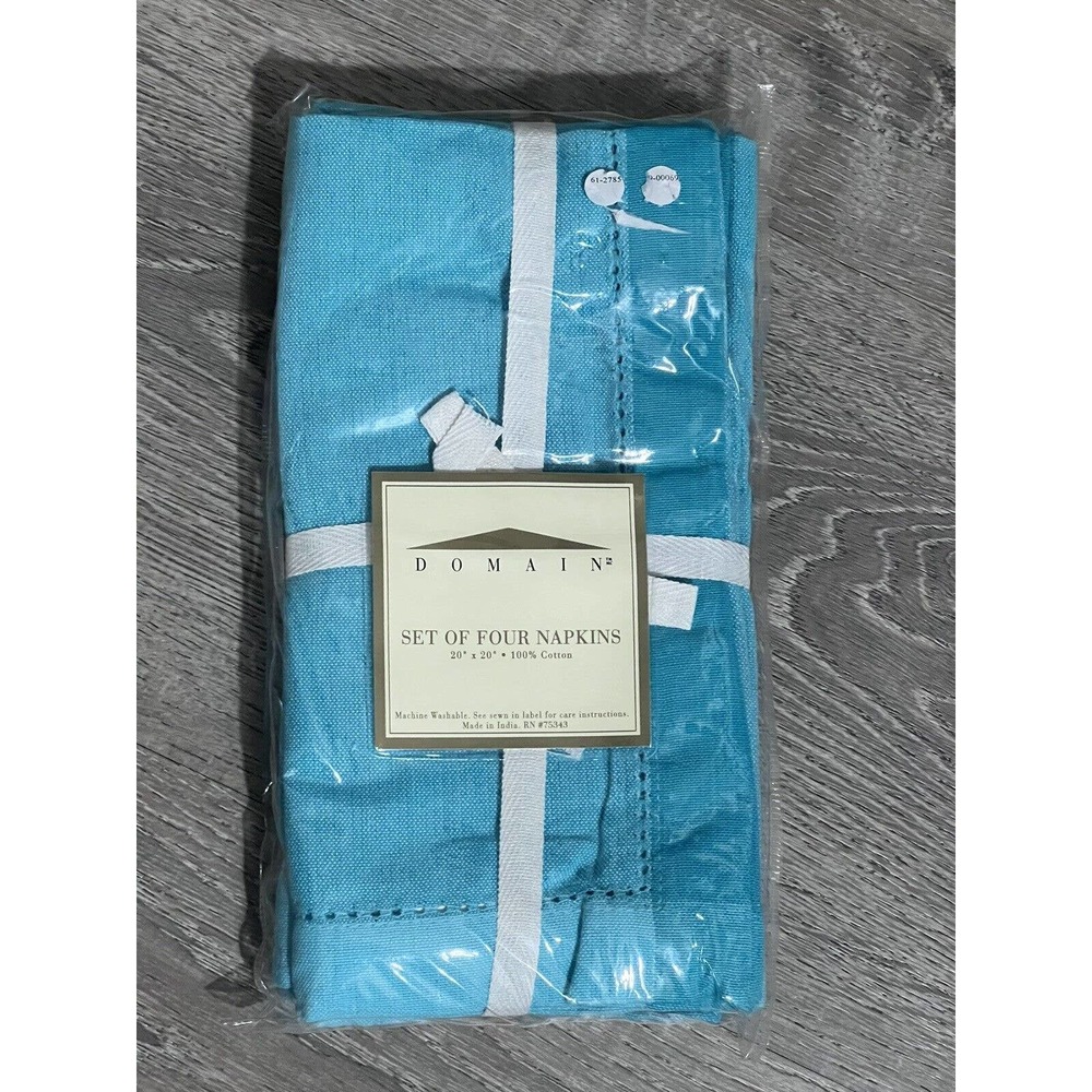 Domain 100% Cotton Decorative Napkins 4Qty Turquoise 20”X20” NWT